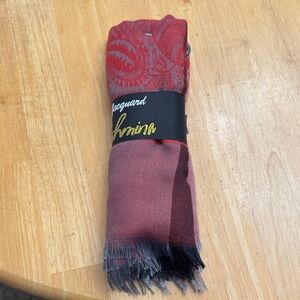 Red Jacquard Scarf
